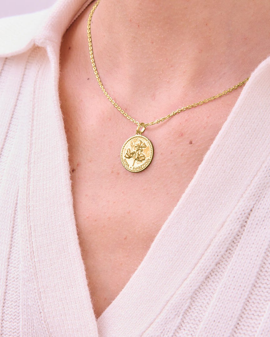 Månadsblomma April Guldhalsband By Sofia Wistam