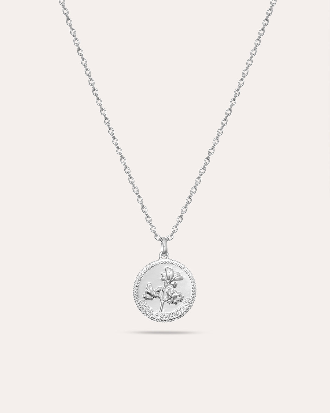 Månadsblomma April Silverhalsband By Sofia Wistam