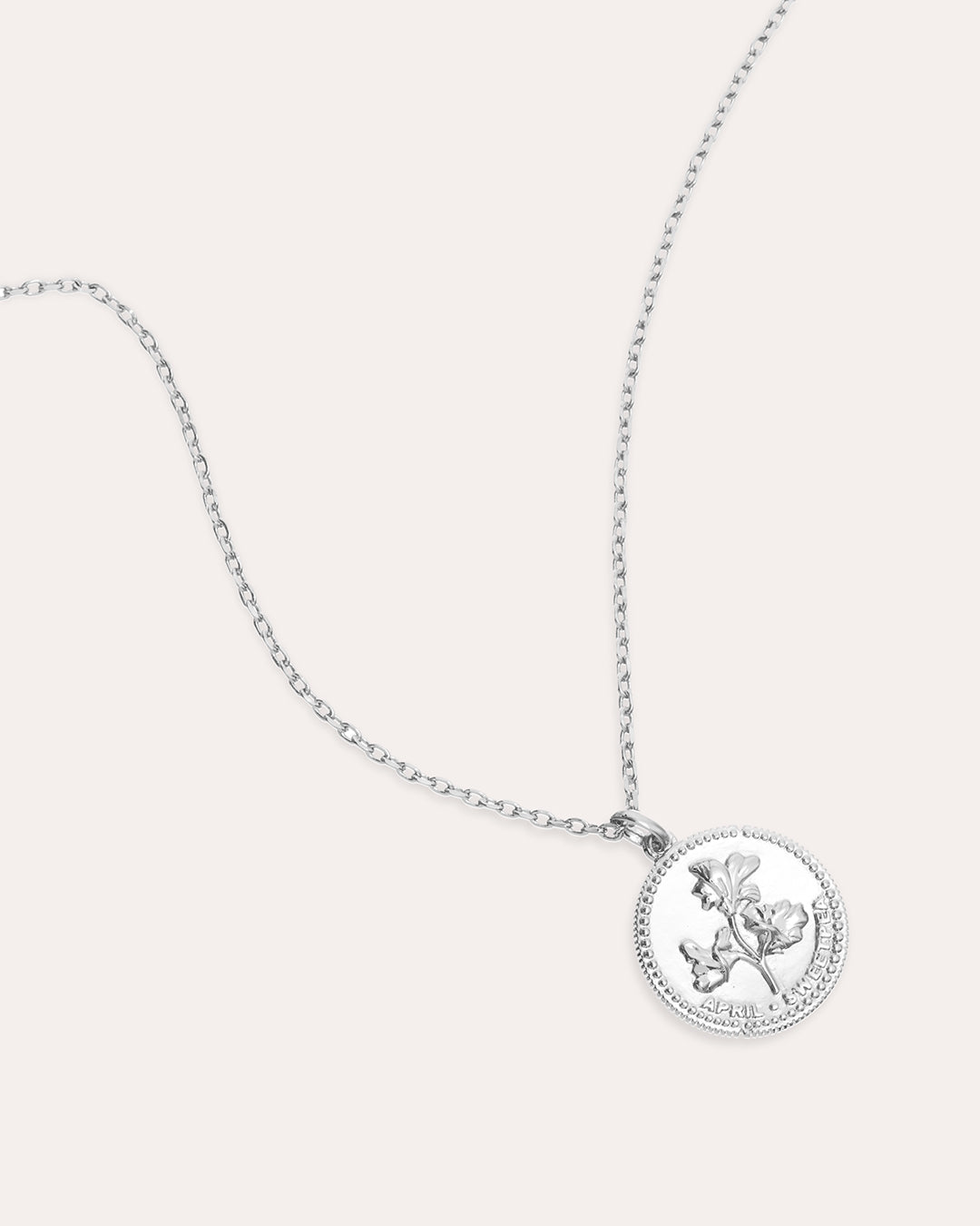 Månadsblomma April Silverhalsband By Sofia Wistam