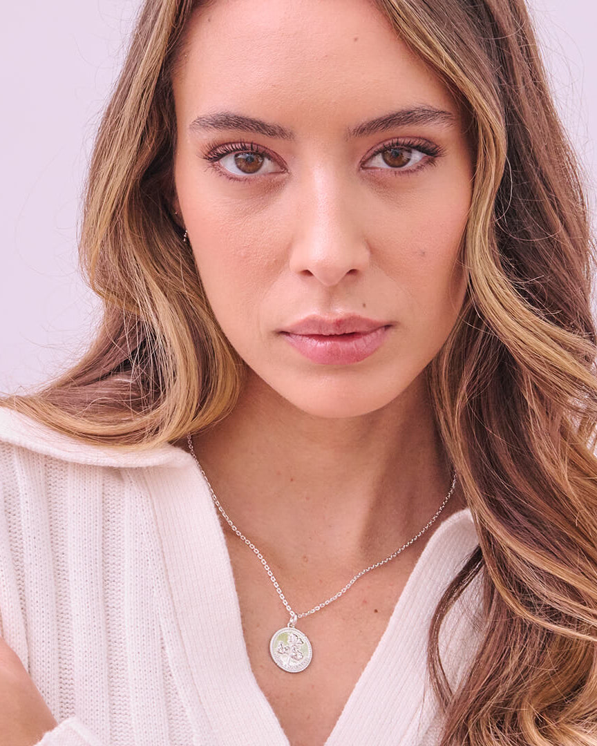 Månadsblomma April Silverhalsband By Sofia Wistam