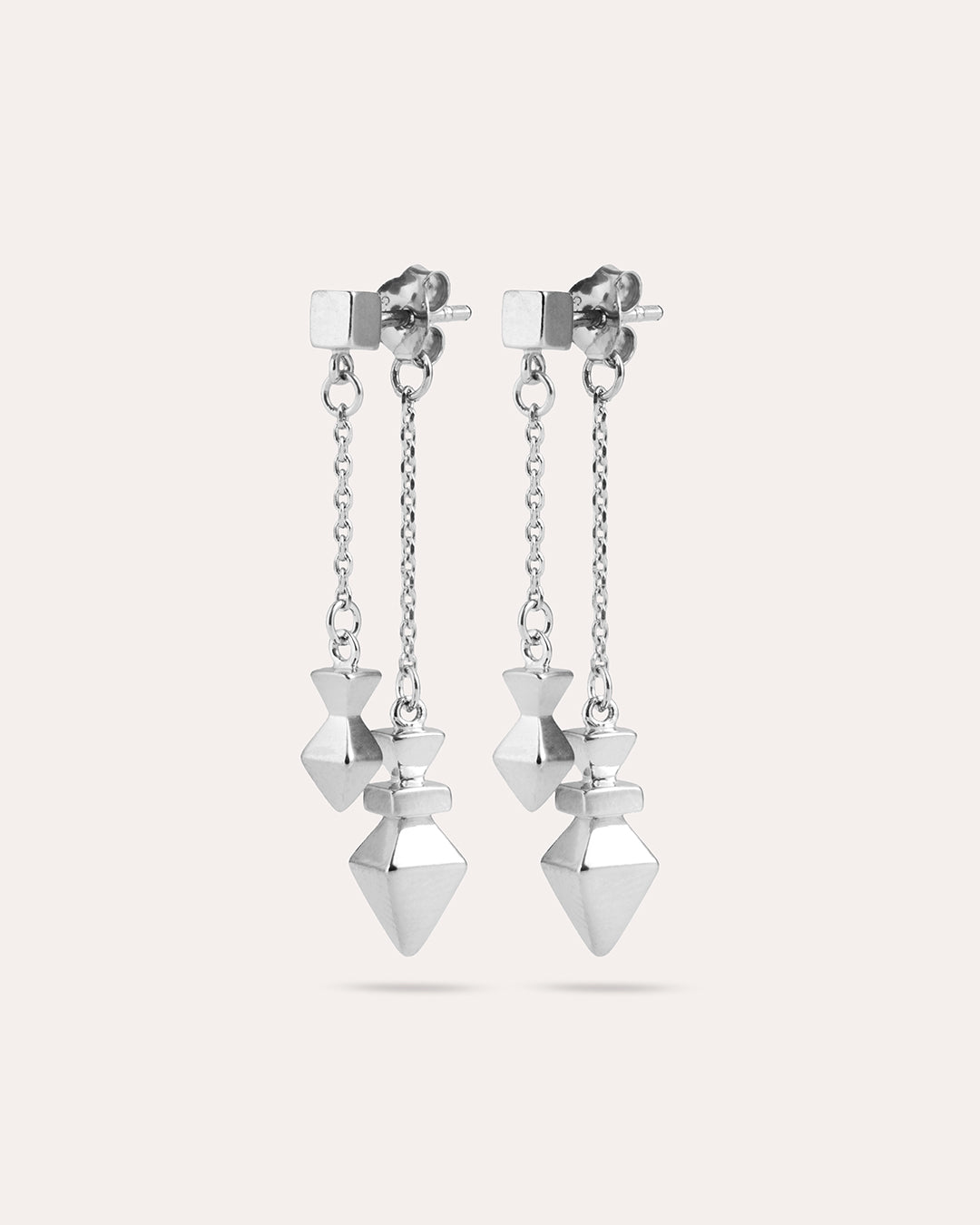 Arrow Chain - Silver earrings