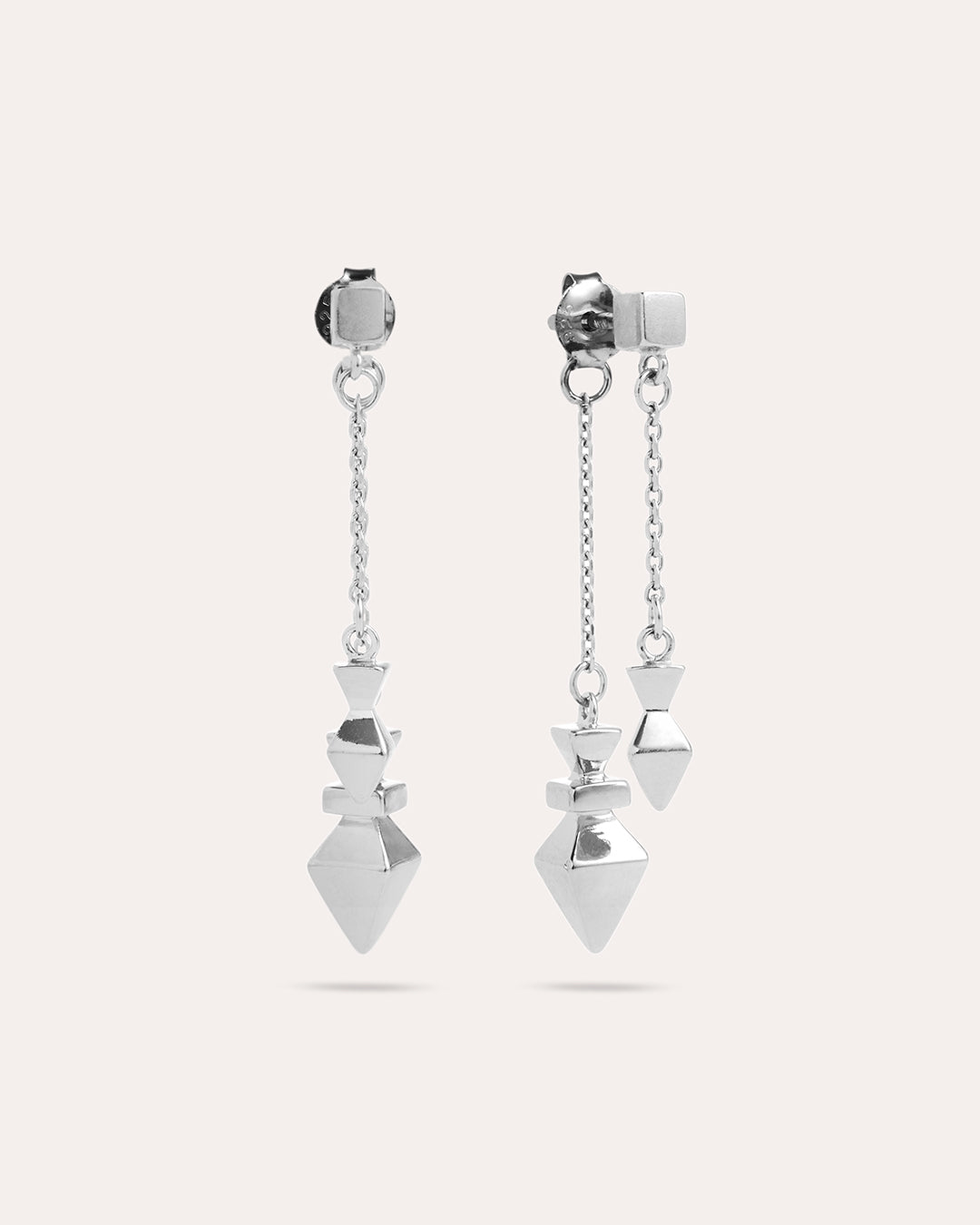 Arrow Chain - Silver earrings