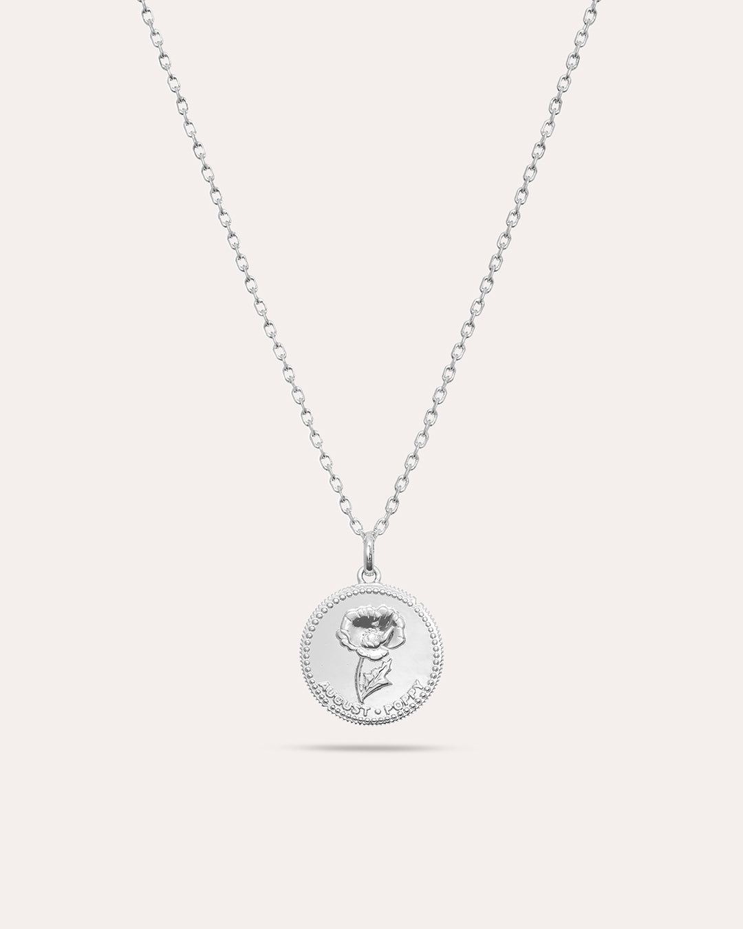 Månadsblomma Augusti Silverhalsband By Sofia Wistam