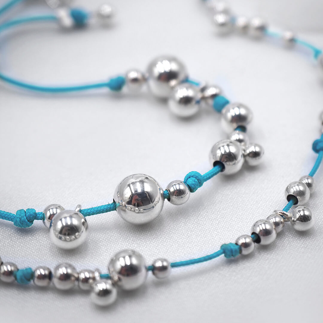 Bubbles Turquoise - Silverhalsband