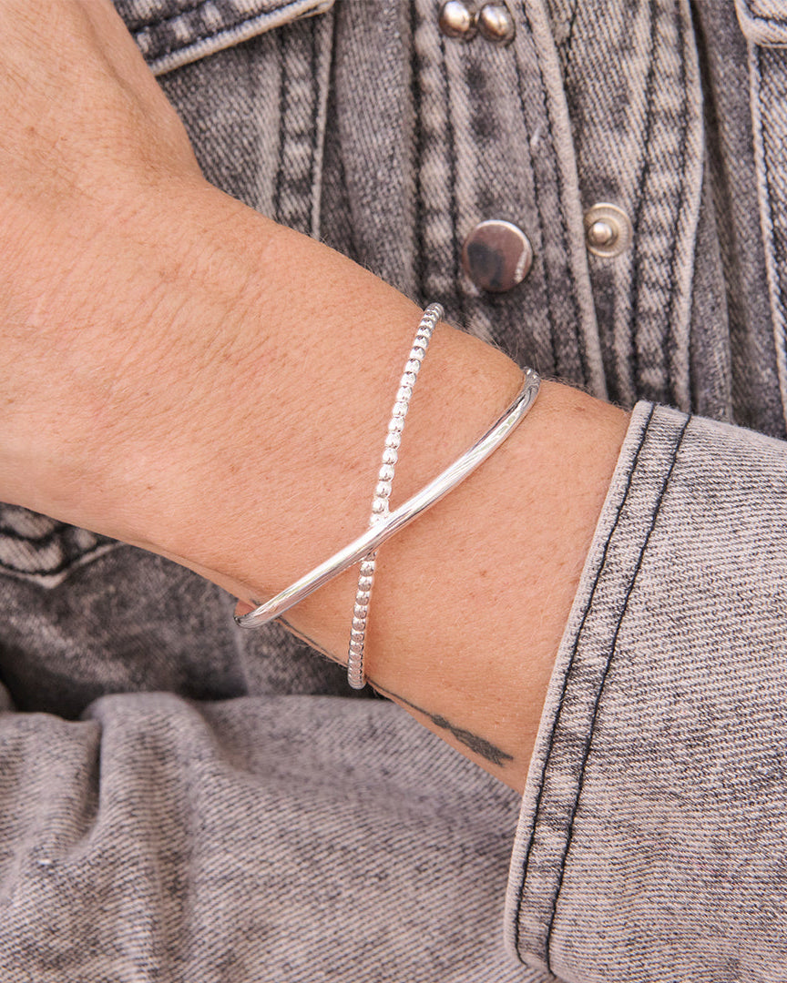 Criss Cross Silverarmband By Sofia Wistam