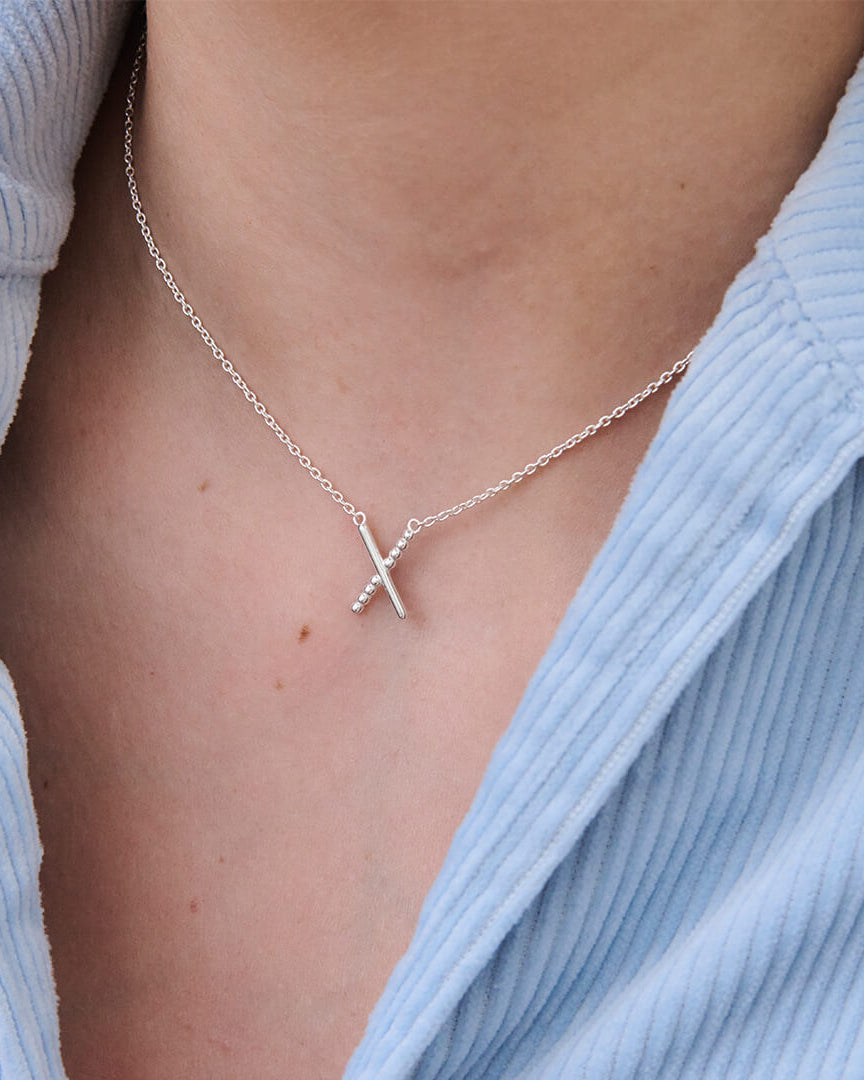 Criss Cross Silverhalsband By Sofia Wistam