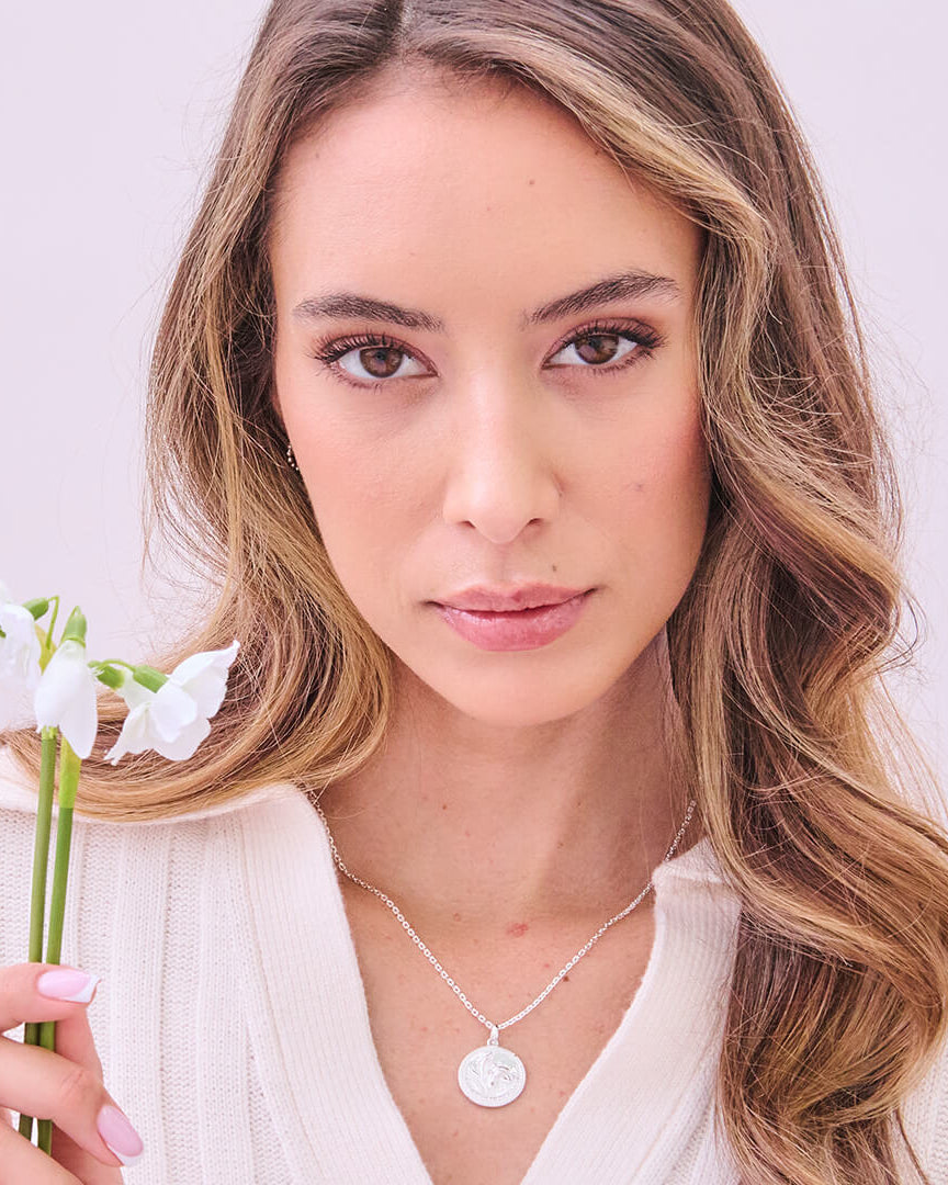 Månadsblomma Januari Silverhalsband By Sofia Wistam