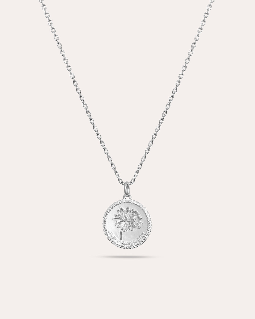 Månadsblomma Juli Silverhalsband By Sofia Wistam