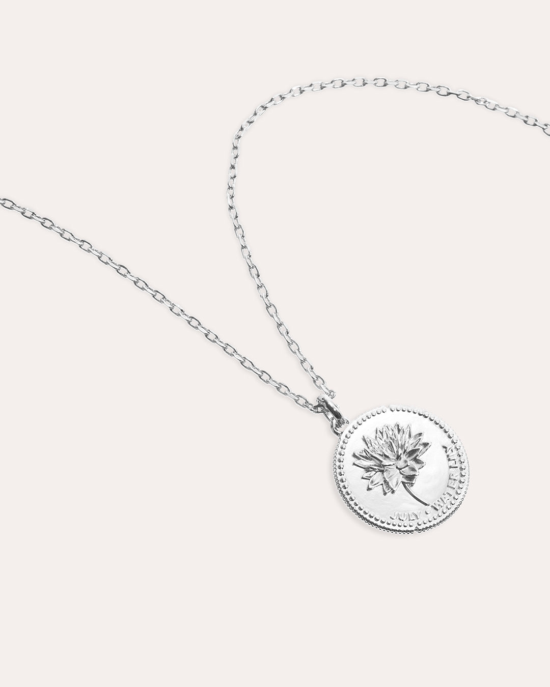 Månadsblomma Juli Silverhalsband By Sofia Wistam