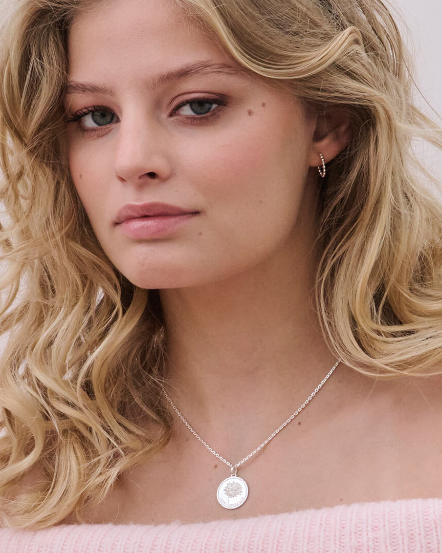 Månadsblomma Juli Silverhalsband By Sofia Wistam