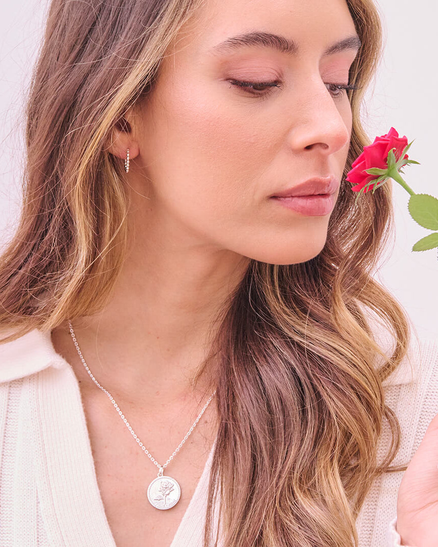 Månadsblomma Juni Silverhalsband By Sofia Wistam