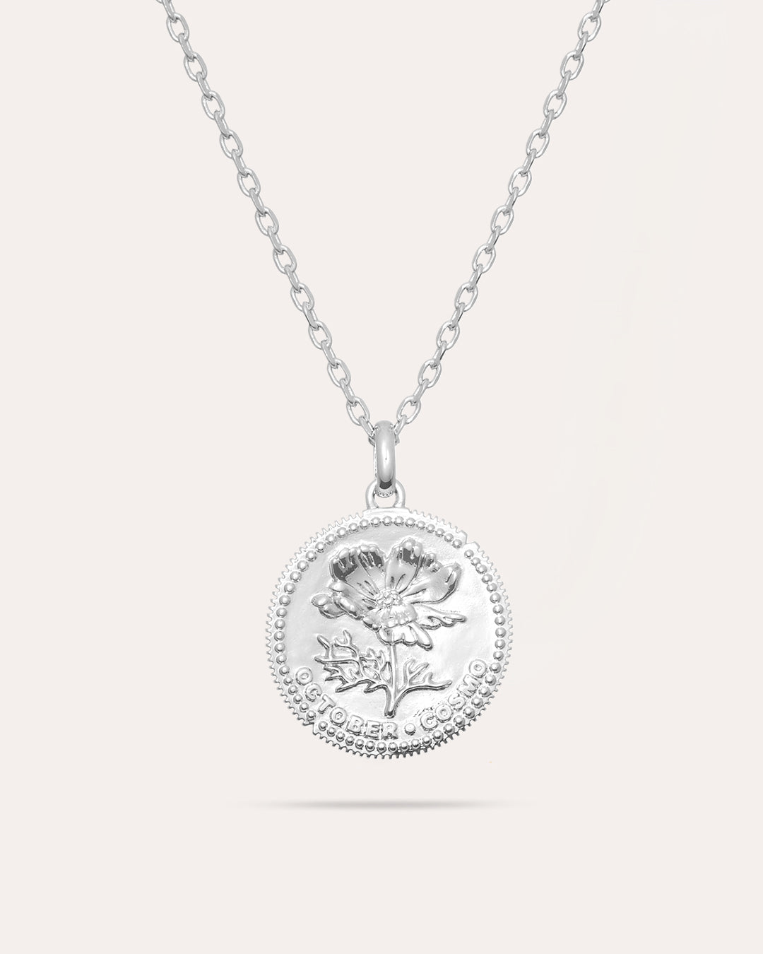 Månadsblomma Oktober - Silverhalsband