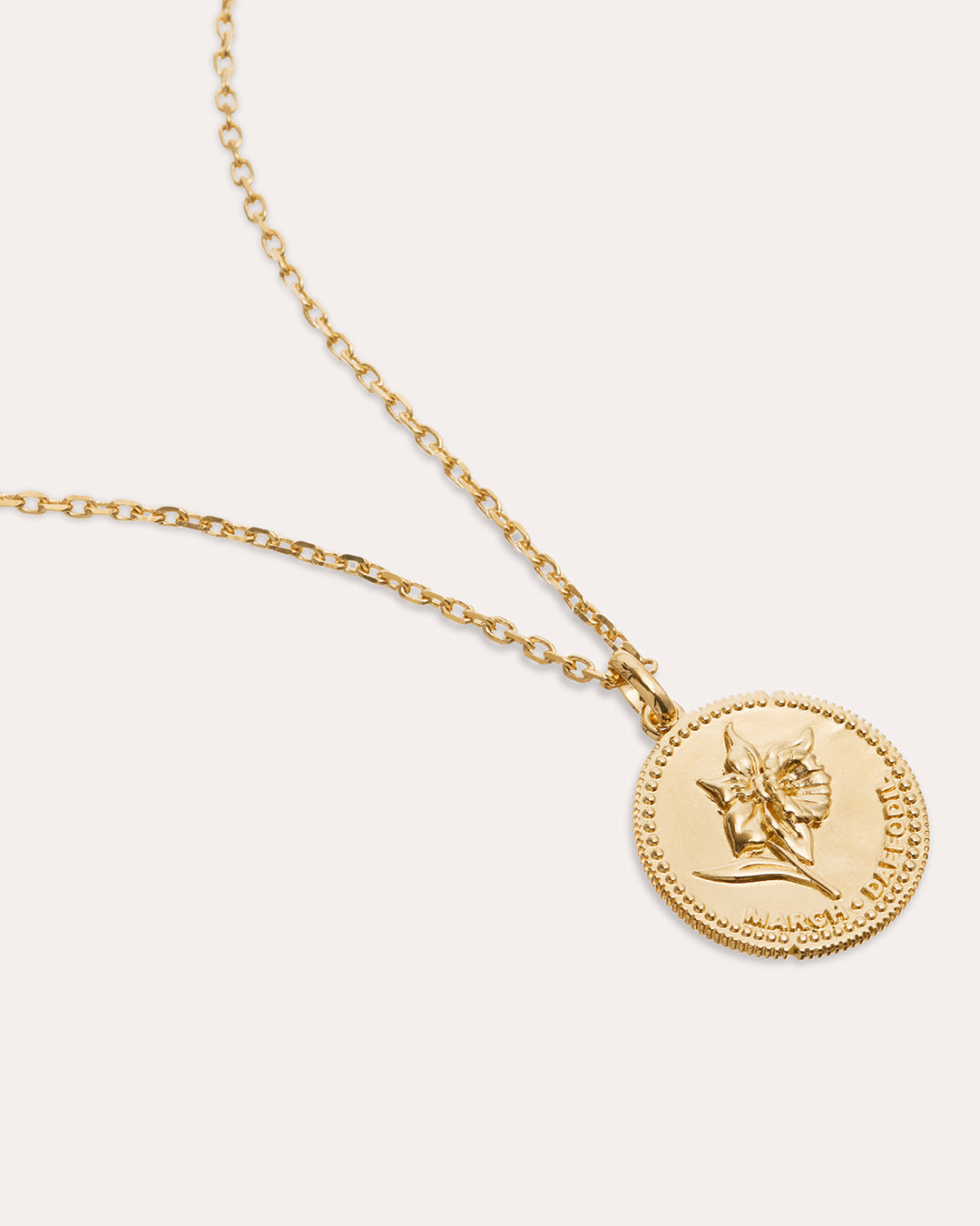 Månadsblomma Mars Guldhalsband By Sofia Wistam