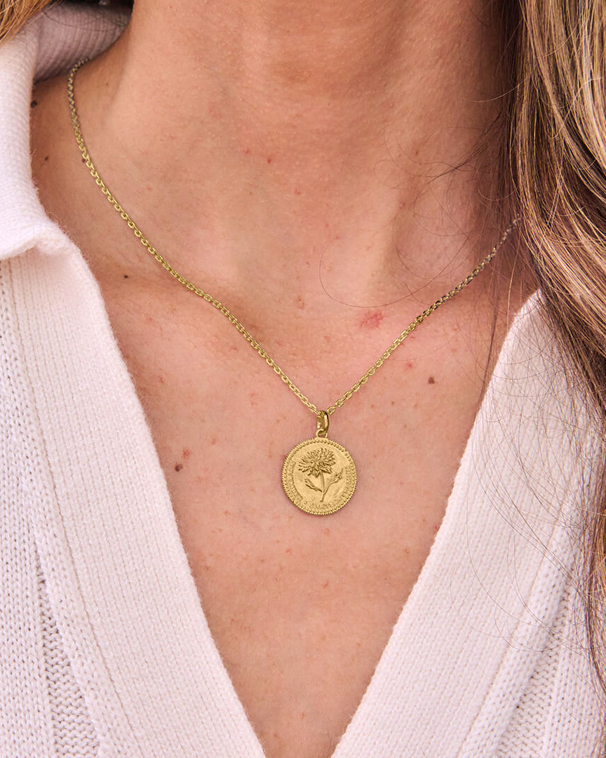 Månadsblomma November Guldhalsband By Sofia Wistam