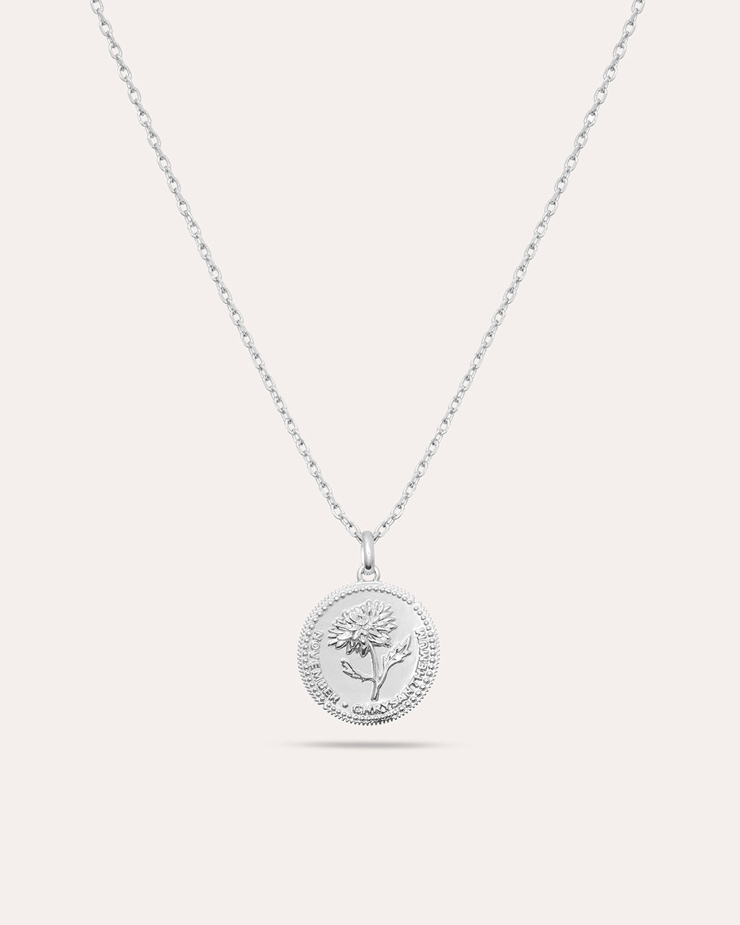 Månadsblomma November Silverhalsband By Sofia Wistam