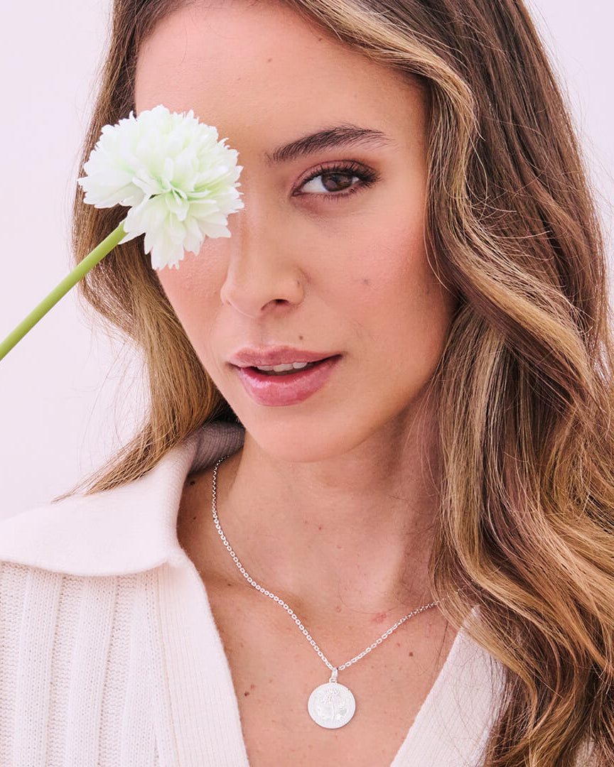 Månadsblomma November Silverhalsband By Sofia Wistam