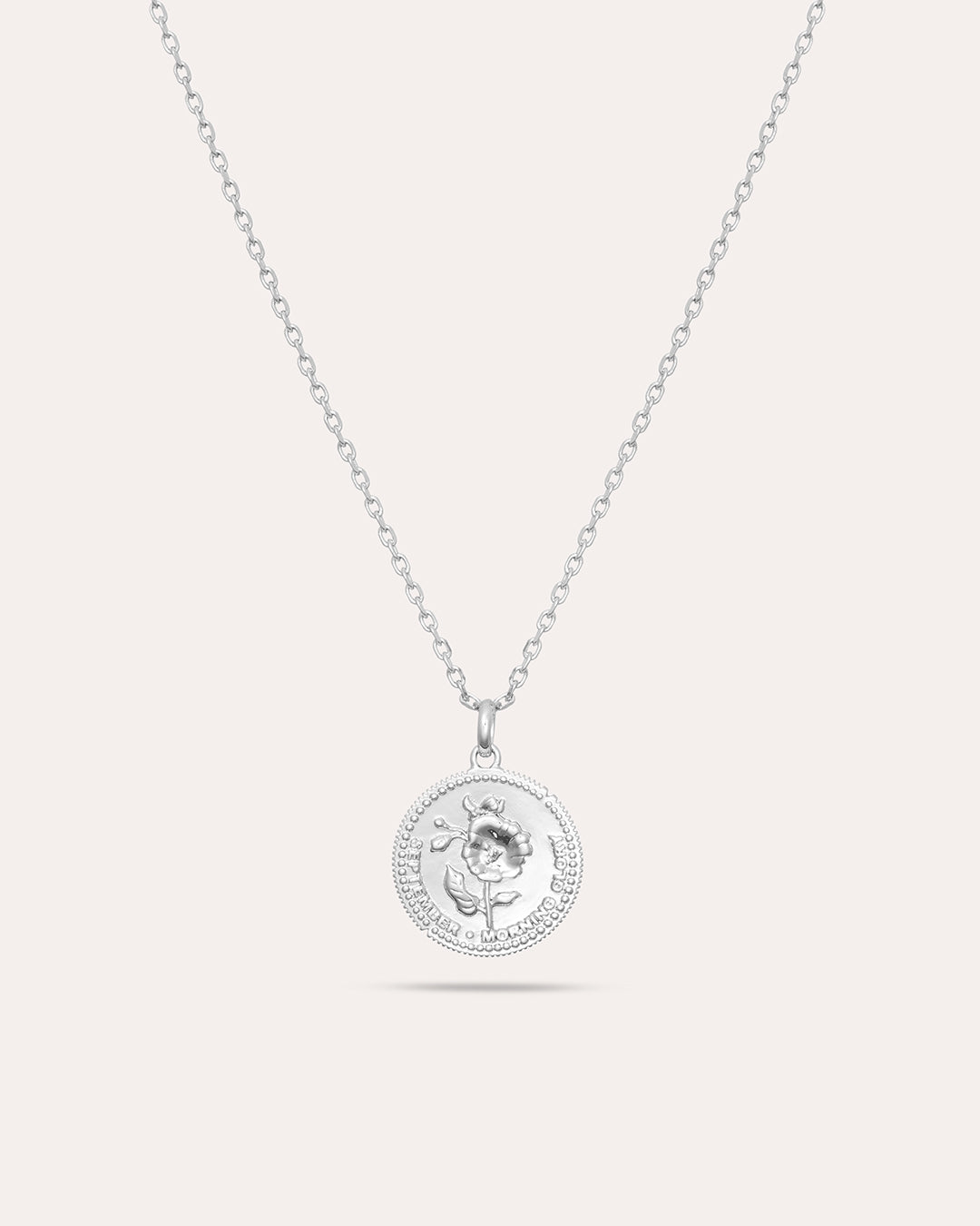 Månadsblomma September Silverhalsband By Sofia Wistam