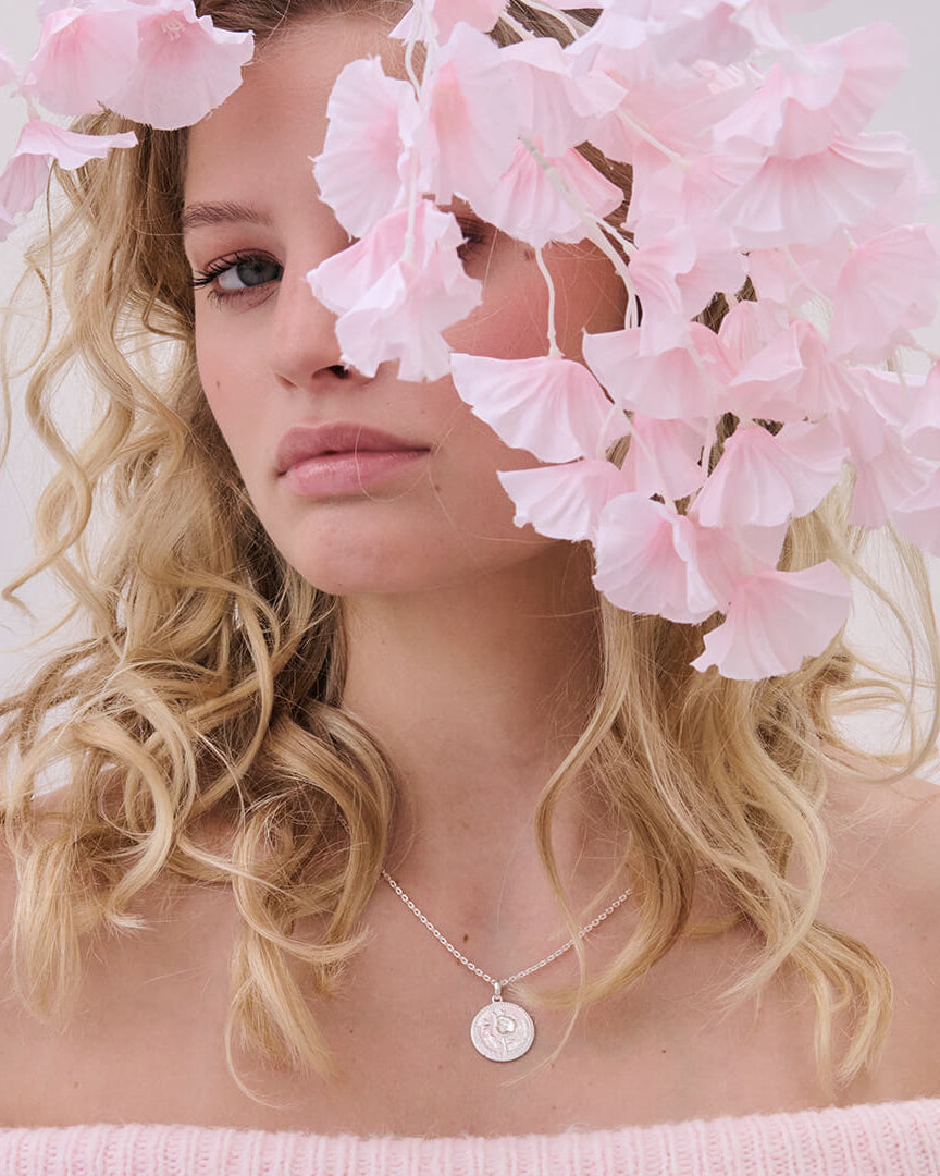 Månadsblomma September Silverhalsband By Sofia Wistam