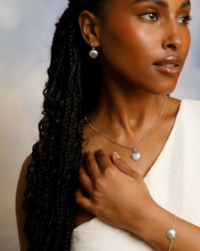 Ocean Muse Shell - Silverhalsband