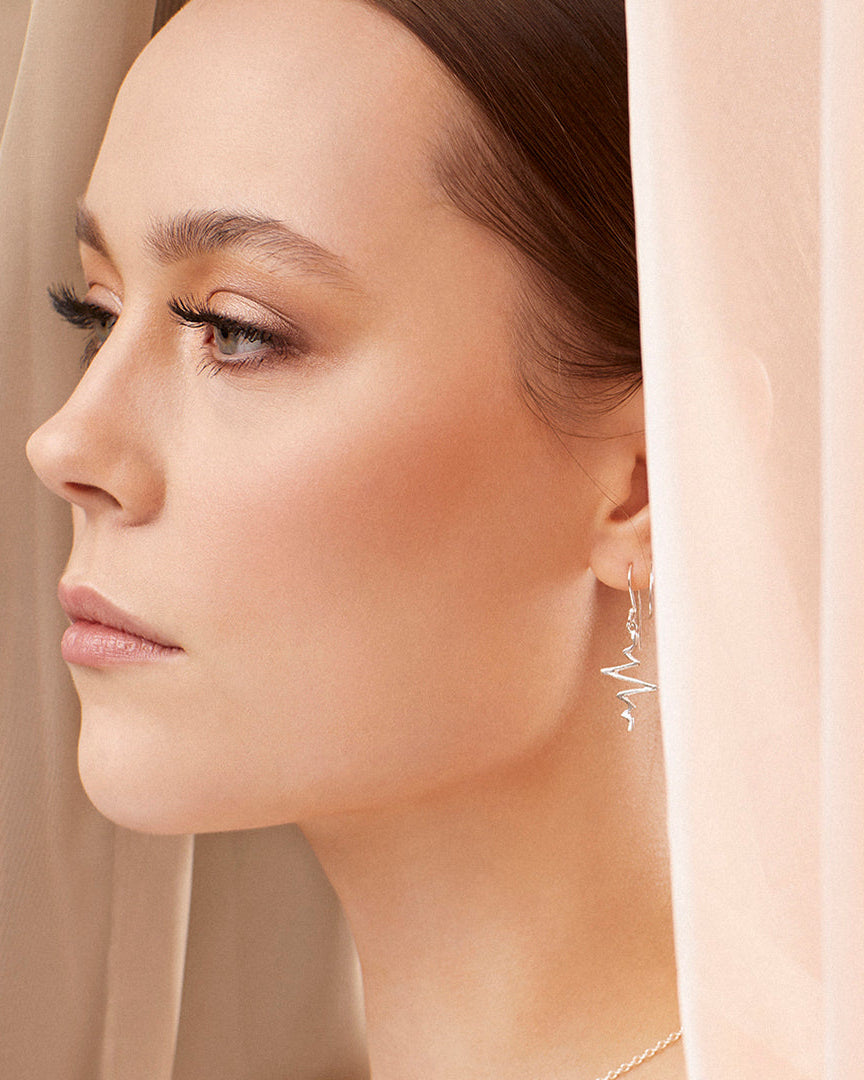 Heartbeat Silverörhängen By Sofia Wistam