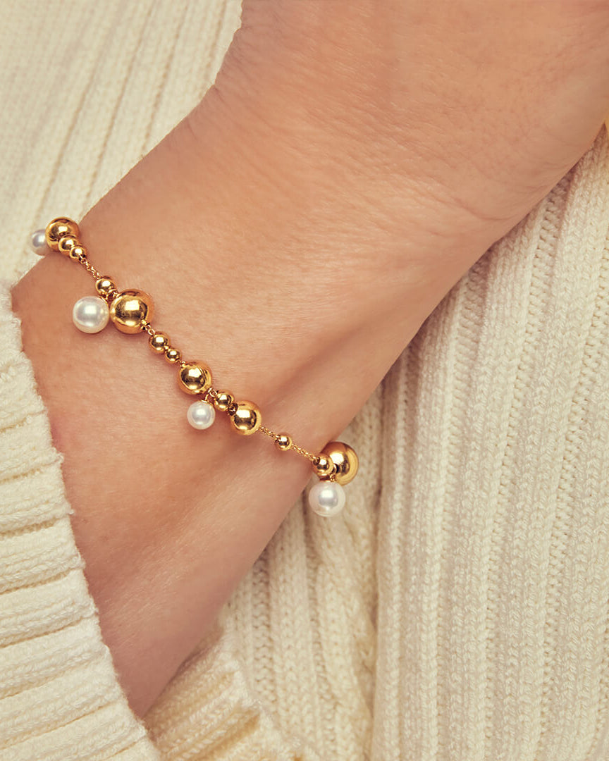 Bubbles Pearl - Gold Bracelet