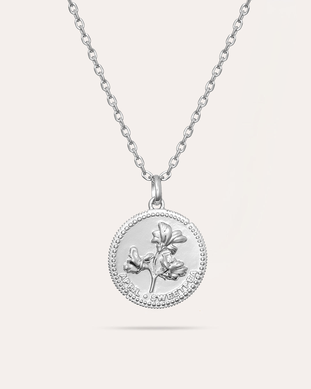 Månadsblomma April - Silverhalsband