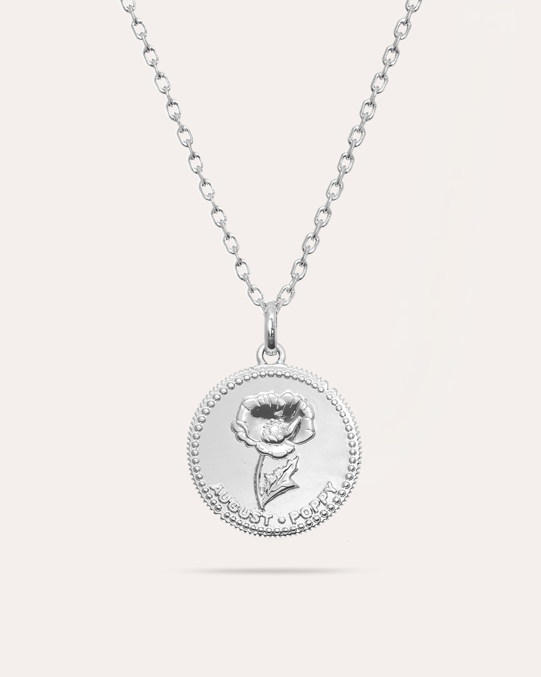 Månadsblomma Augusti - Silverhalsband